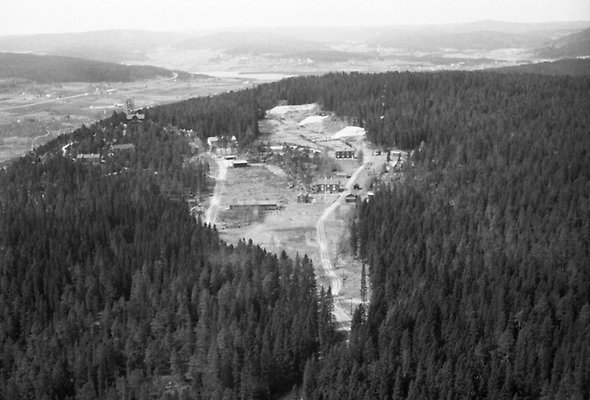 Historisk flygbild över Norra Berget. Bildkälla: Sundsvalls museum